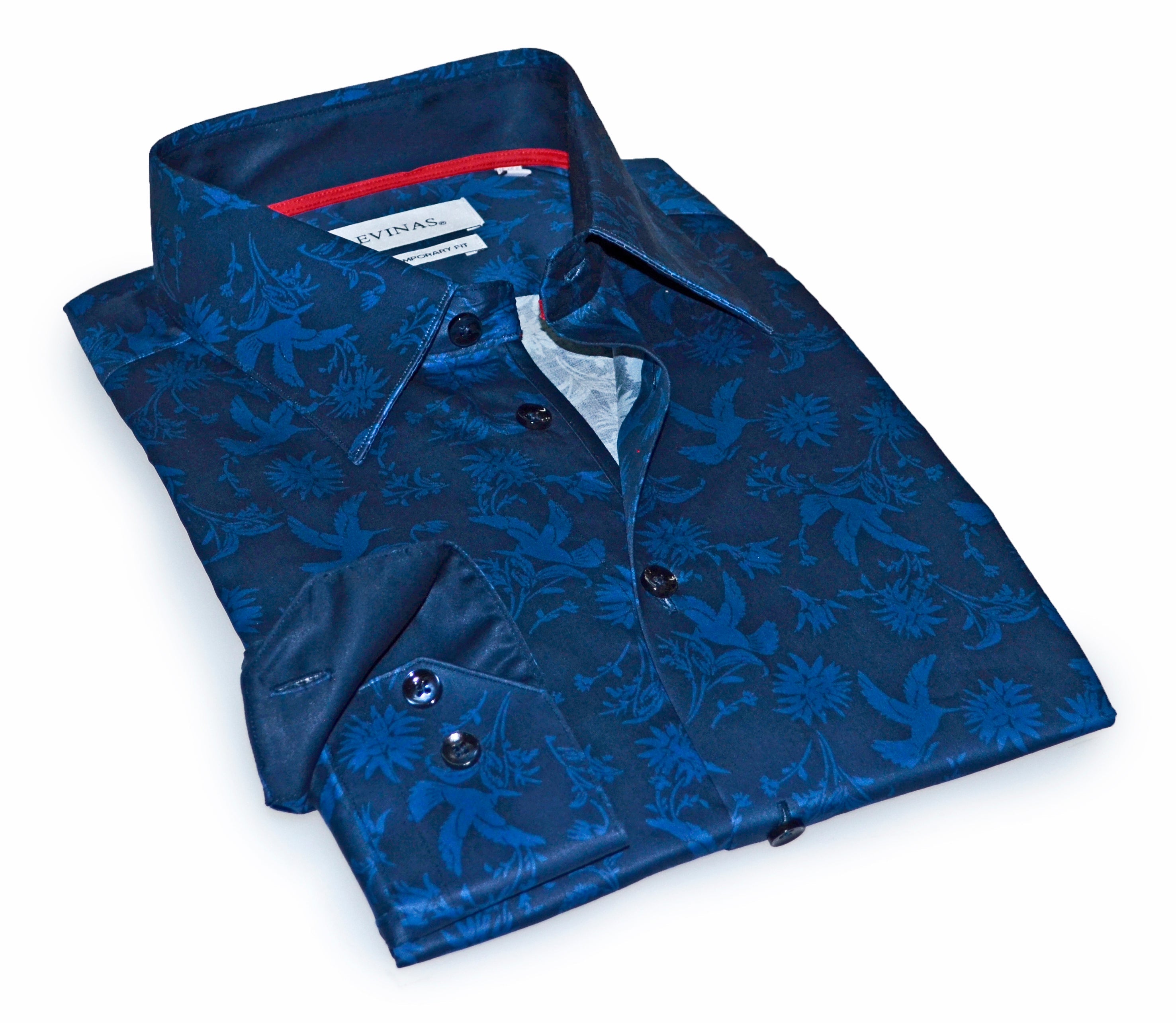 James Button-Up Shirt With Contrast Details // Navy // Contemporary Fit (Regular)- final sale