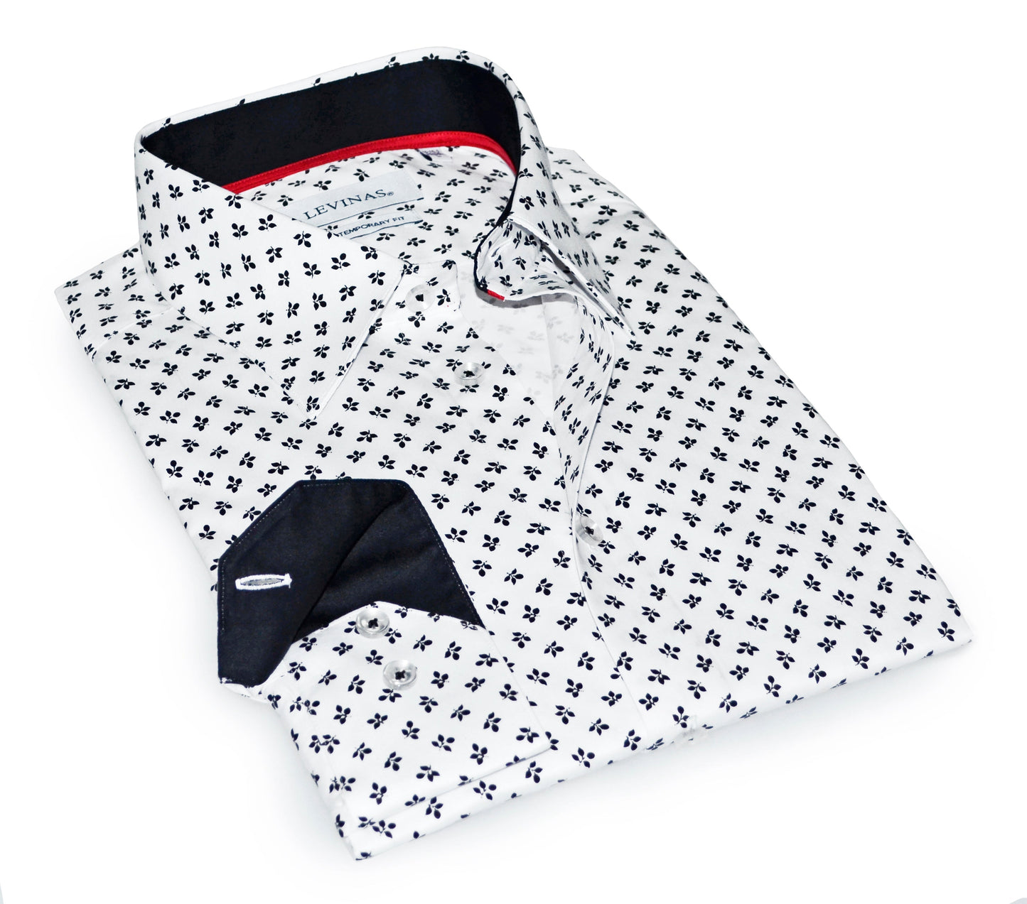 Jerry S Button-Up Shirt With Contrast Details // White+Black // Contemporary Fit (Regular)- final sale