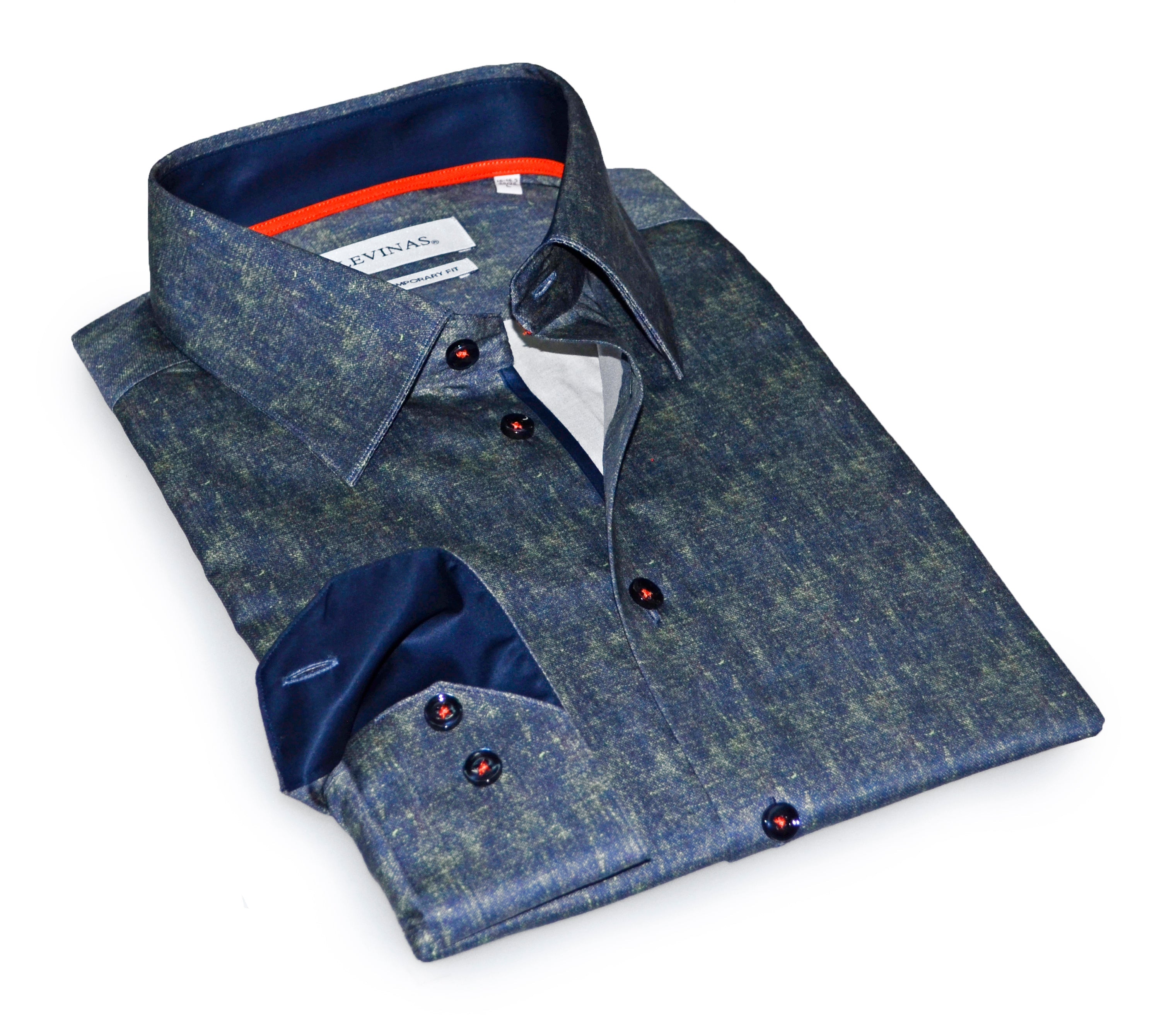 Jimmy Button-Up Shirt With Contrast Details // Green // Contemporary Fit (Regular)- final sale