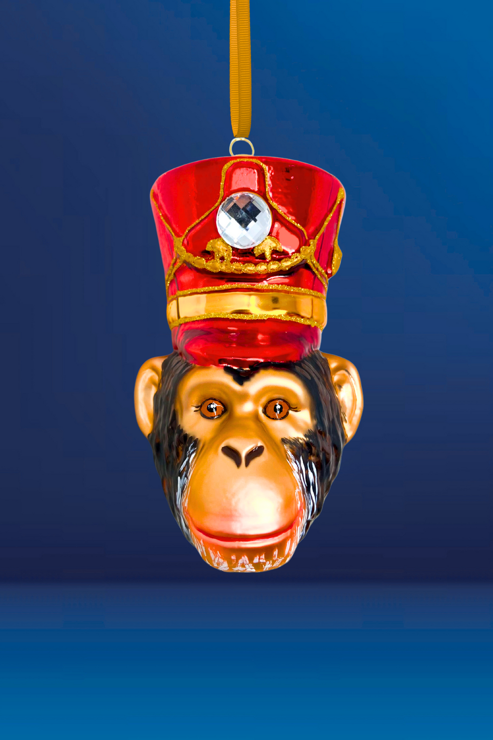 KRG Chimpanzee Head Polish Glass Ornament