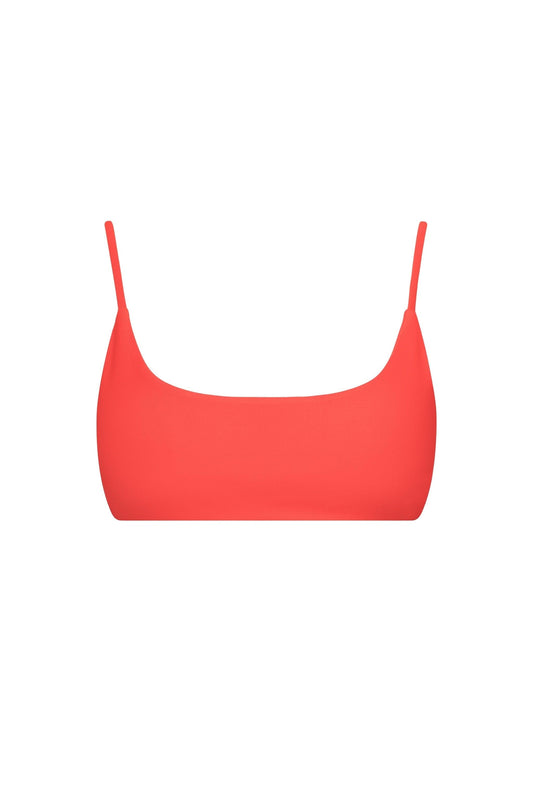 Malibu Bralette String Tie Bikini Top Red