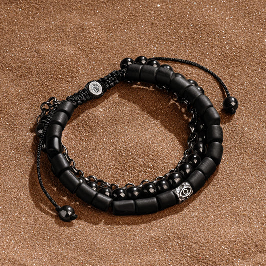 Grounded in Protection - Onyx Hematite Bracelet