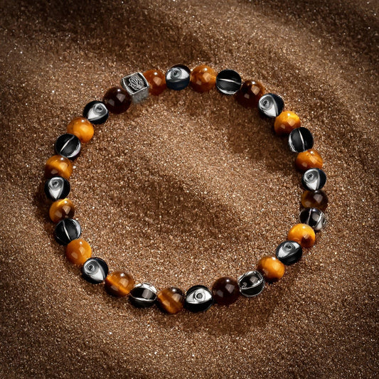 Confident Personality - Enamel Tiger's Eye Bracelet