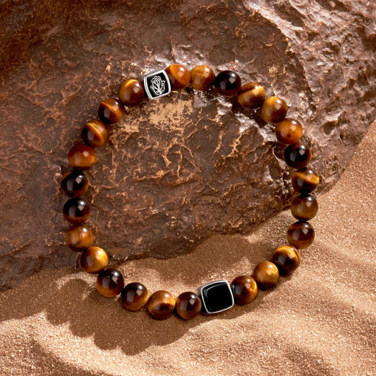 Confidence Secured Tiger’s Eye & Black Onyx Bracelet