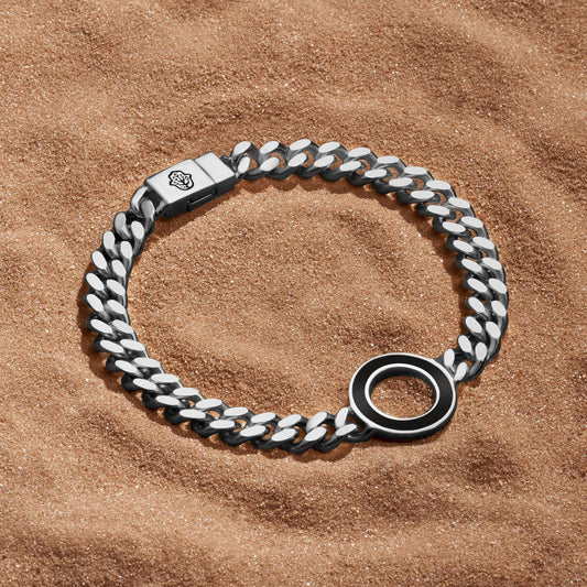 Supported Transformation Black Onyx Karma Circle Bracelet