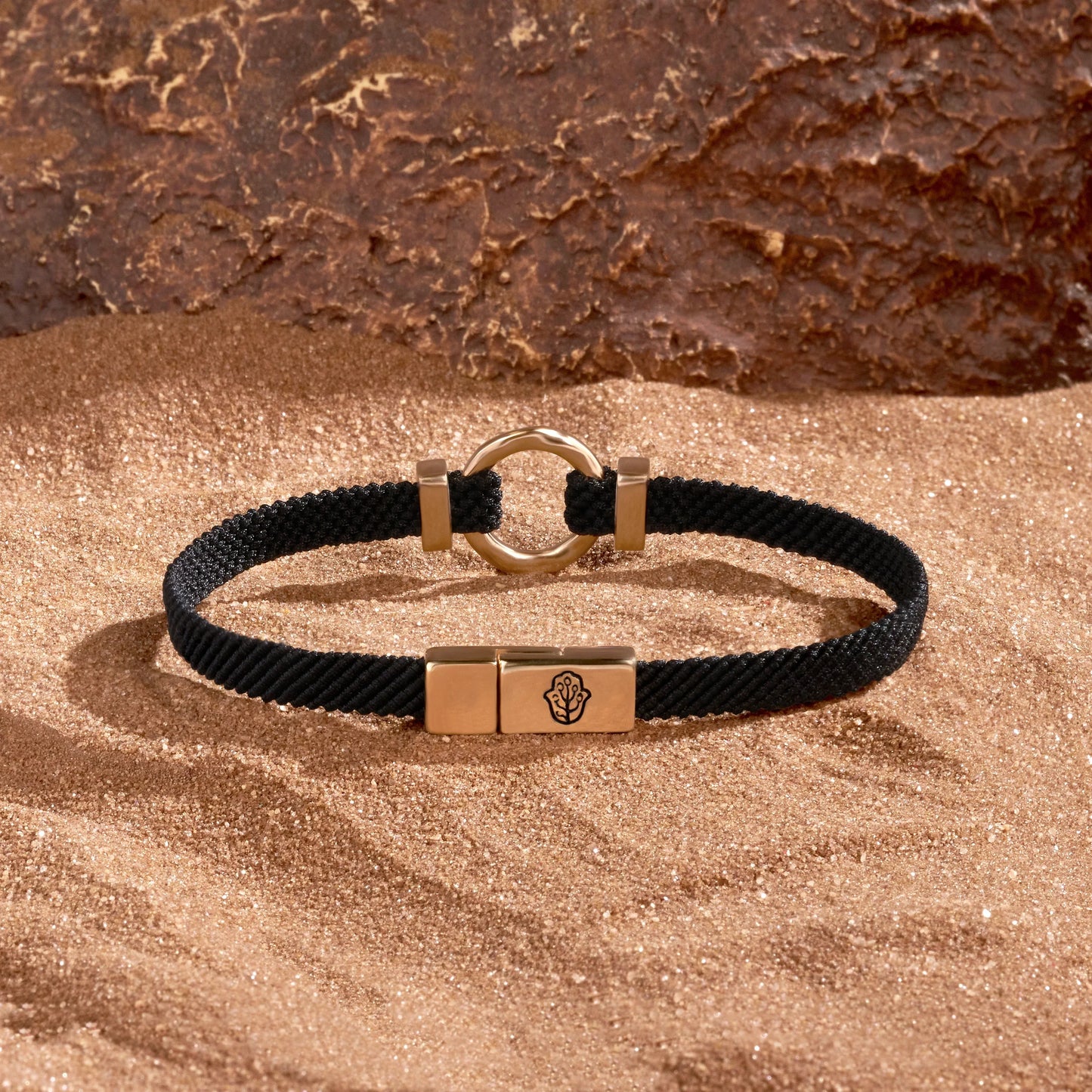 Zen Living Karma Circle Men’s Black String Bracelet