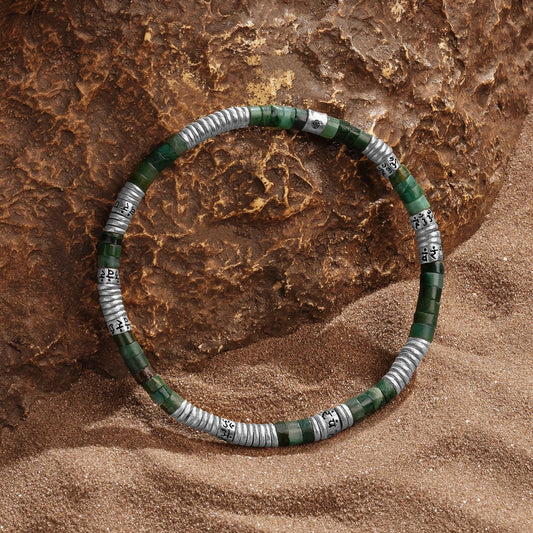 Quiet Strength - Jade Heishi Mantra Bracelet