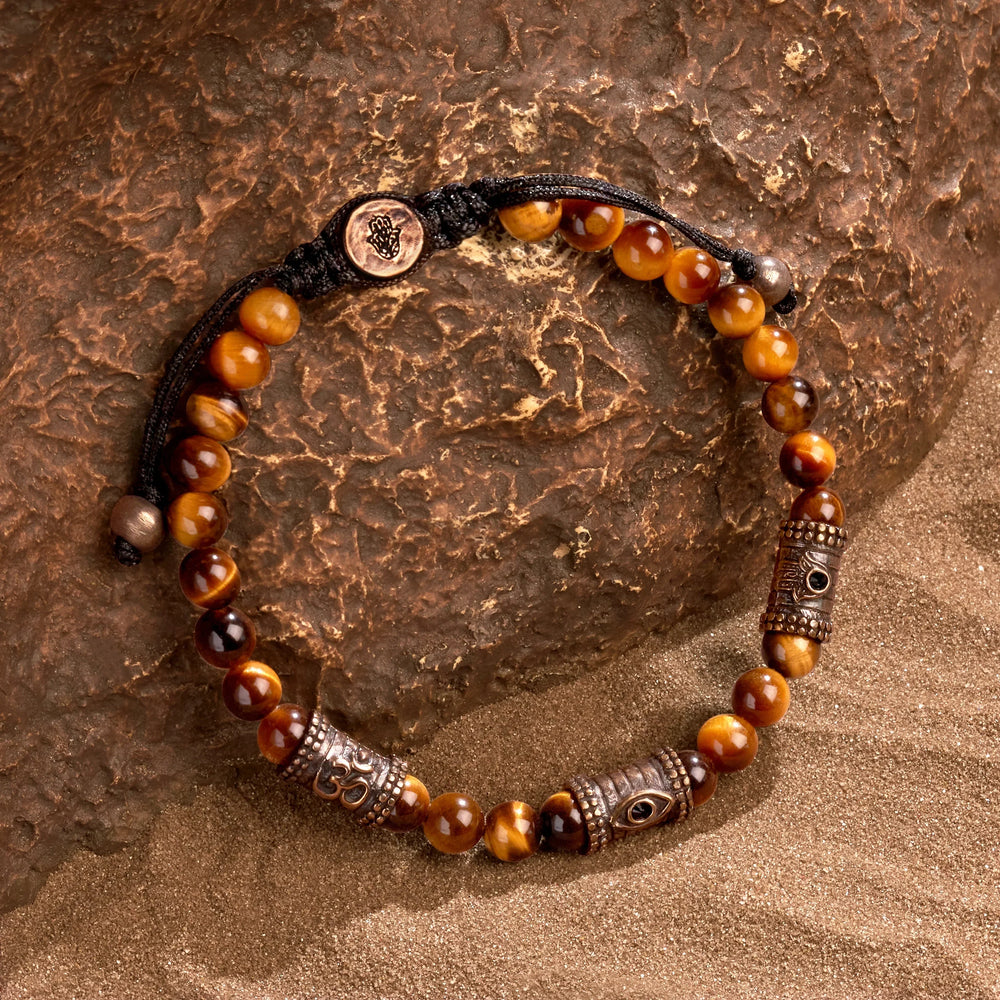 Healing Courage - Tiger's Eye Triple Protection Bracelet