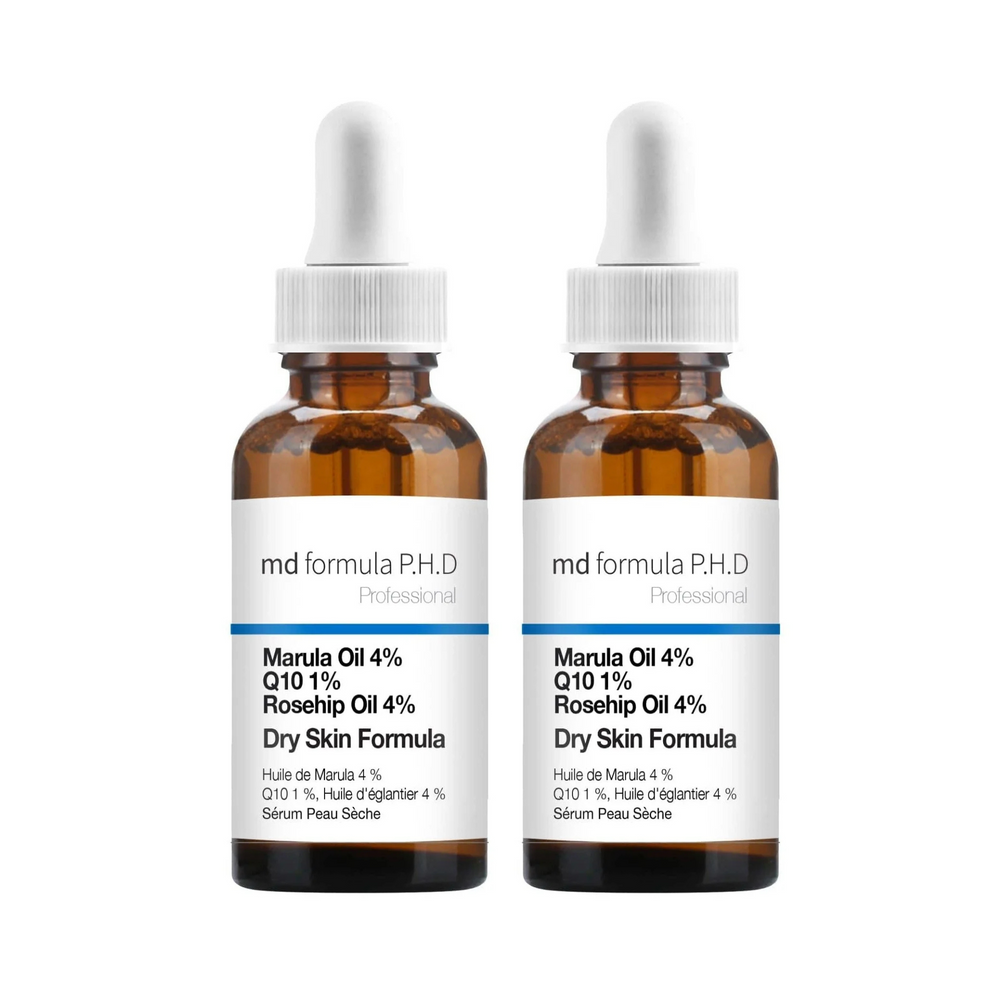 MD Formula Dry Skin Serum Marulua Oil 4%, Q10 1%, Rosehip Oil 4% 30ml Twin Value Savings Pack