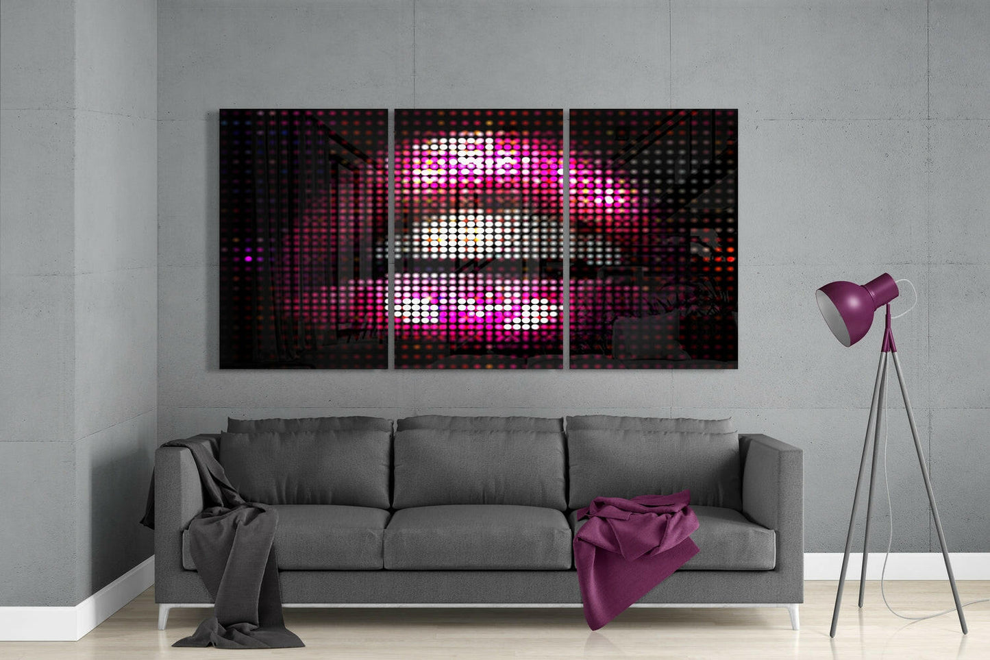 Lips Glass Wall Art