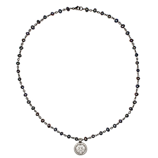 Black Pearl Coin Necklace
