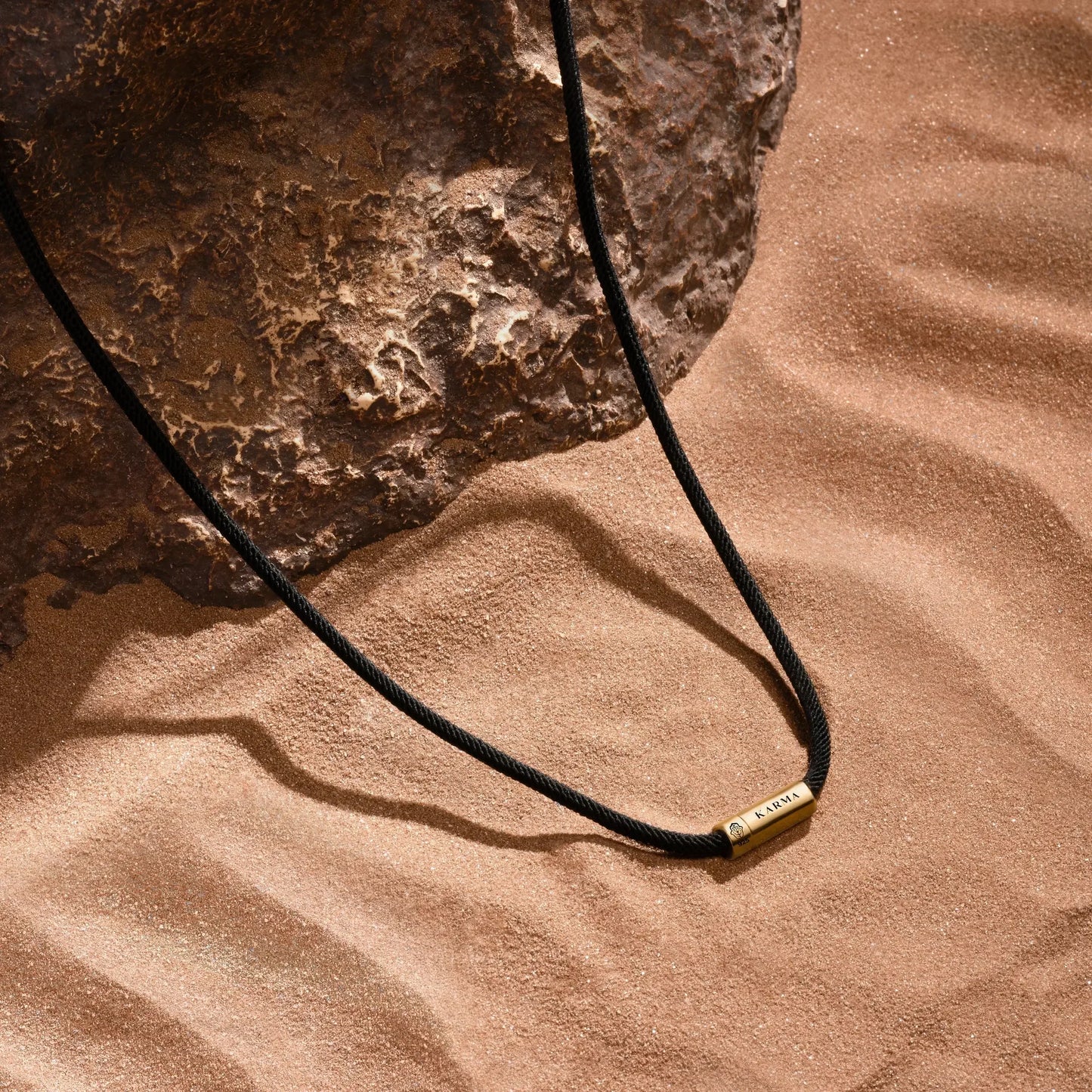 Inspired Revival Karma Circle Black String Necklace