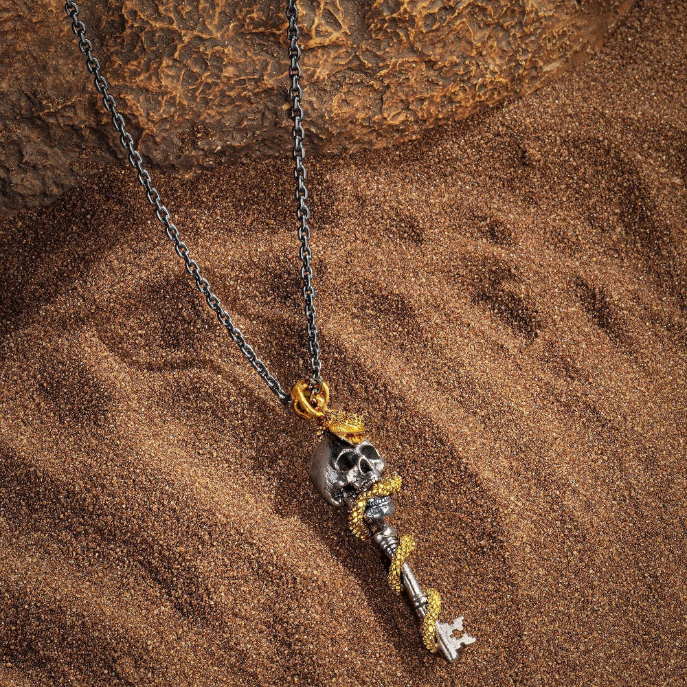 Powerful Guidance - Snake Skull Onyx Necklace