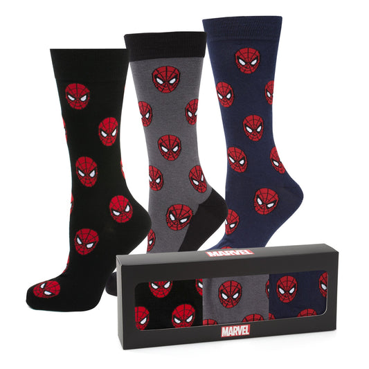 Marvel Spider-Man 3 Pack Socks and Lapel Pin Gift Set