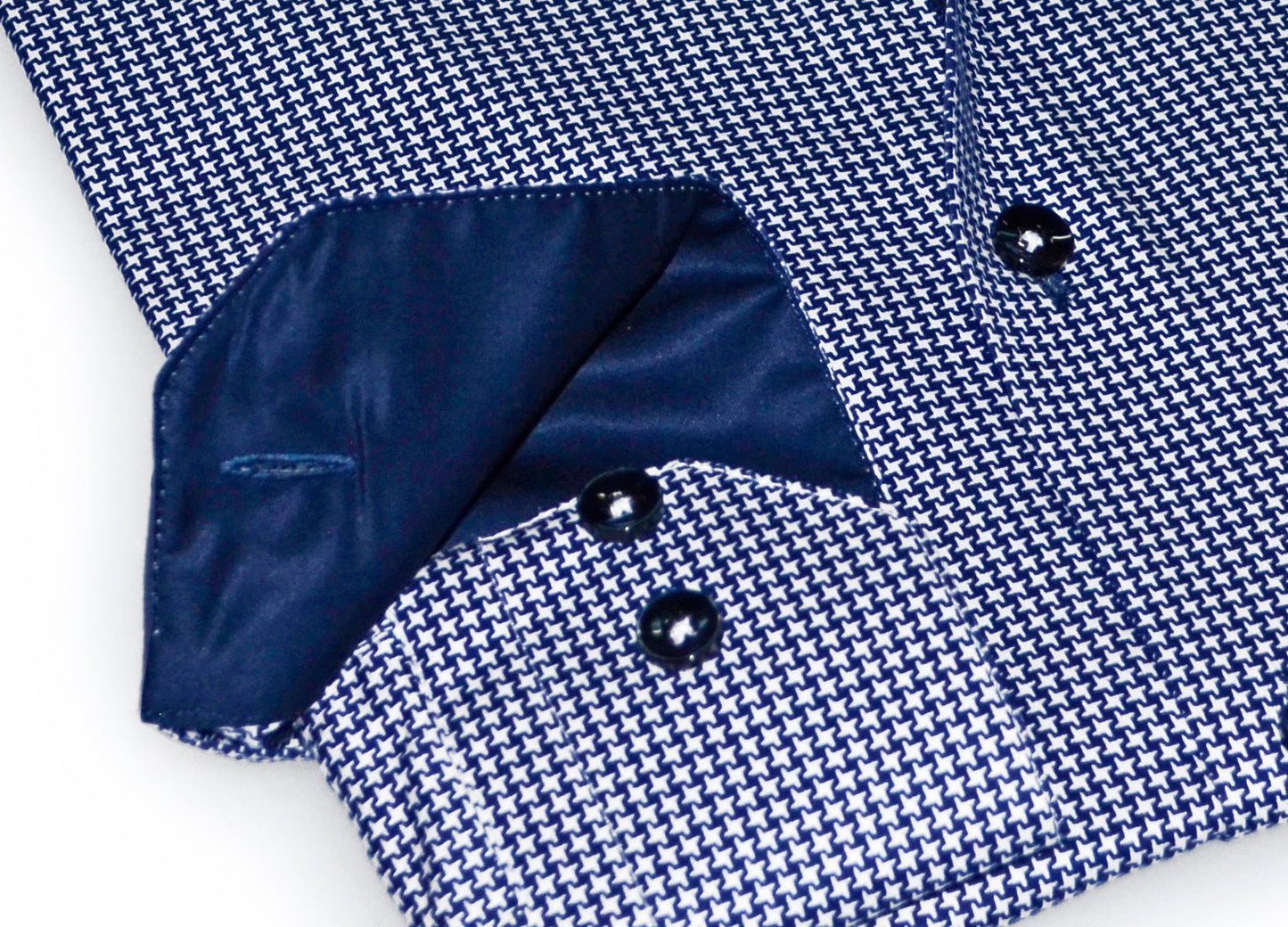 Mitch Button-Up Shirt With Contrast Details // Houndstooth // Contemporary Fit (Regular)- final sale