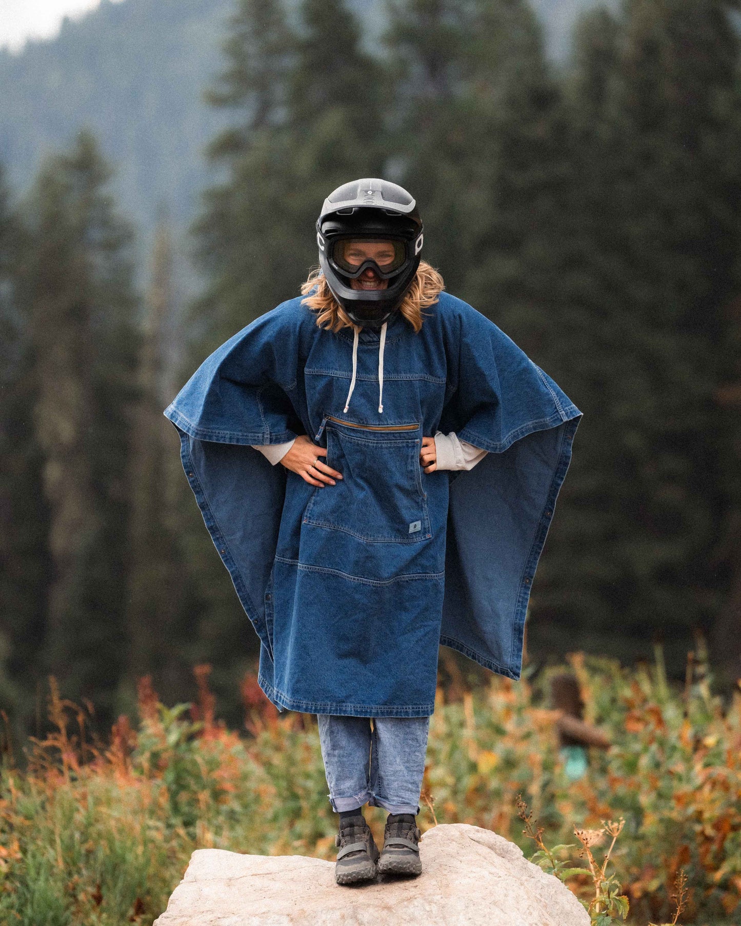 OB-X Denim Poncho