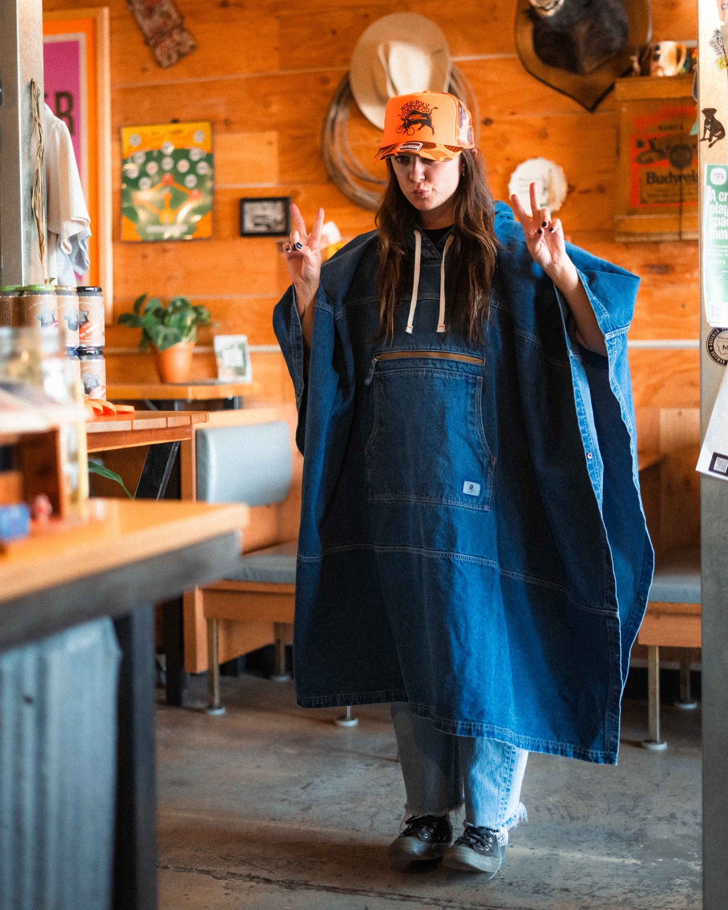OB-X Denim Poncho