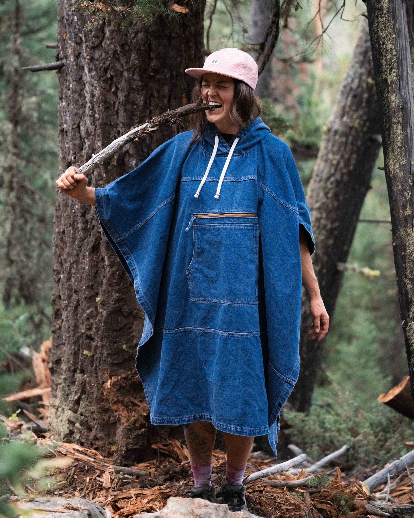 OB-X Denim Poncho