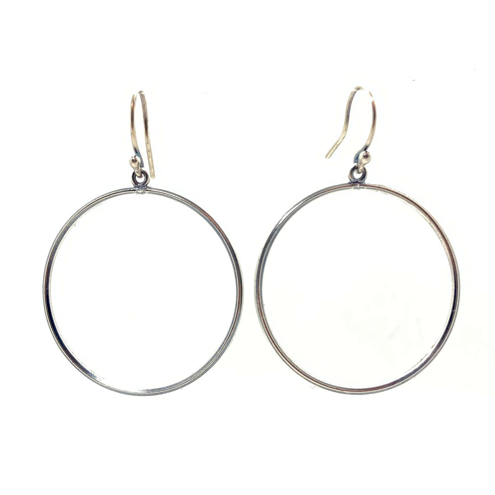 New Moon Hoop Earrings in Sterling Silver | Moon Phase Earrings