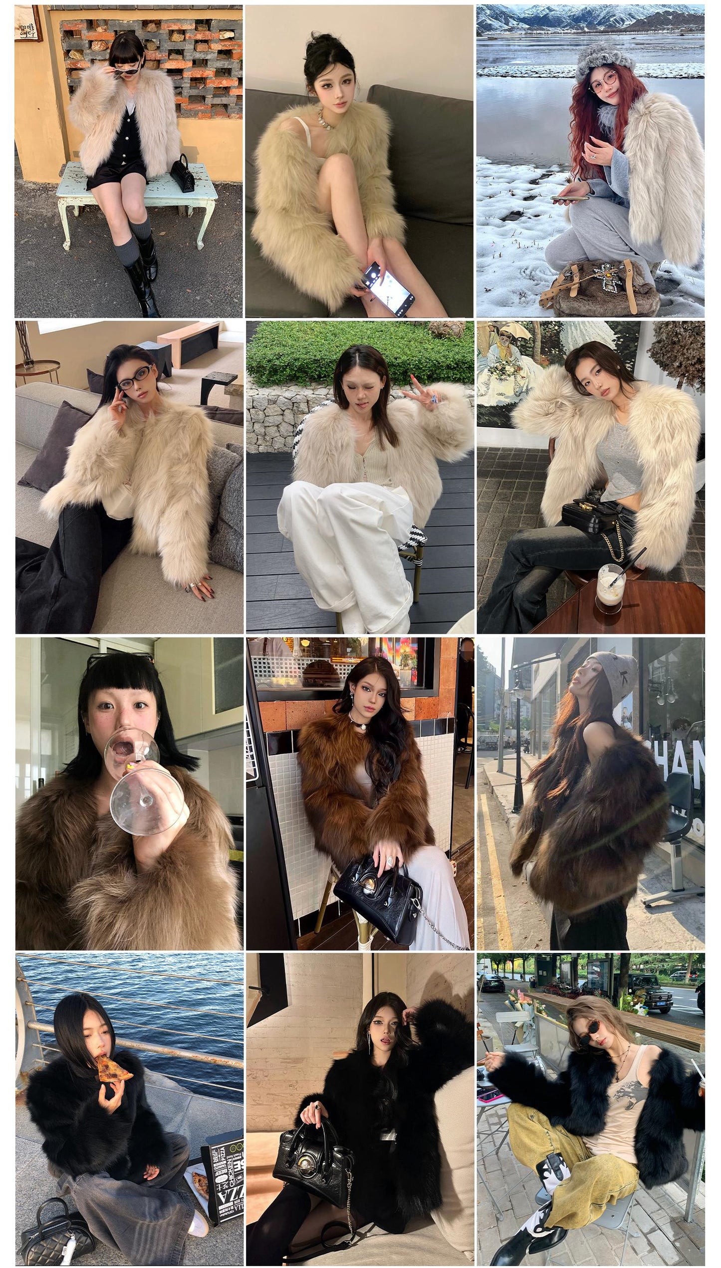 Reed Flower Fox Fur Coat