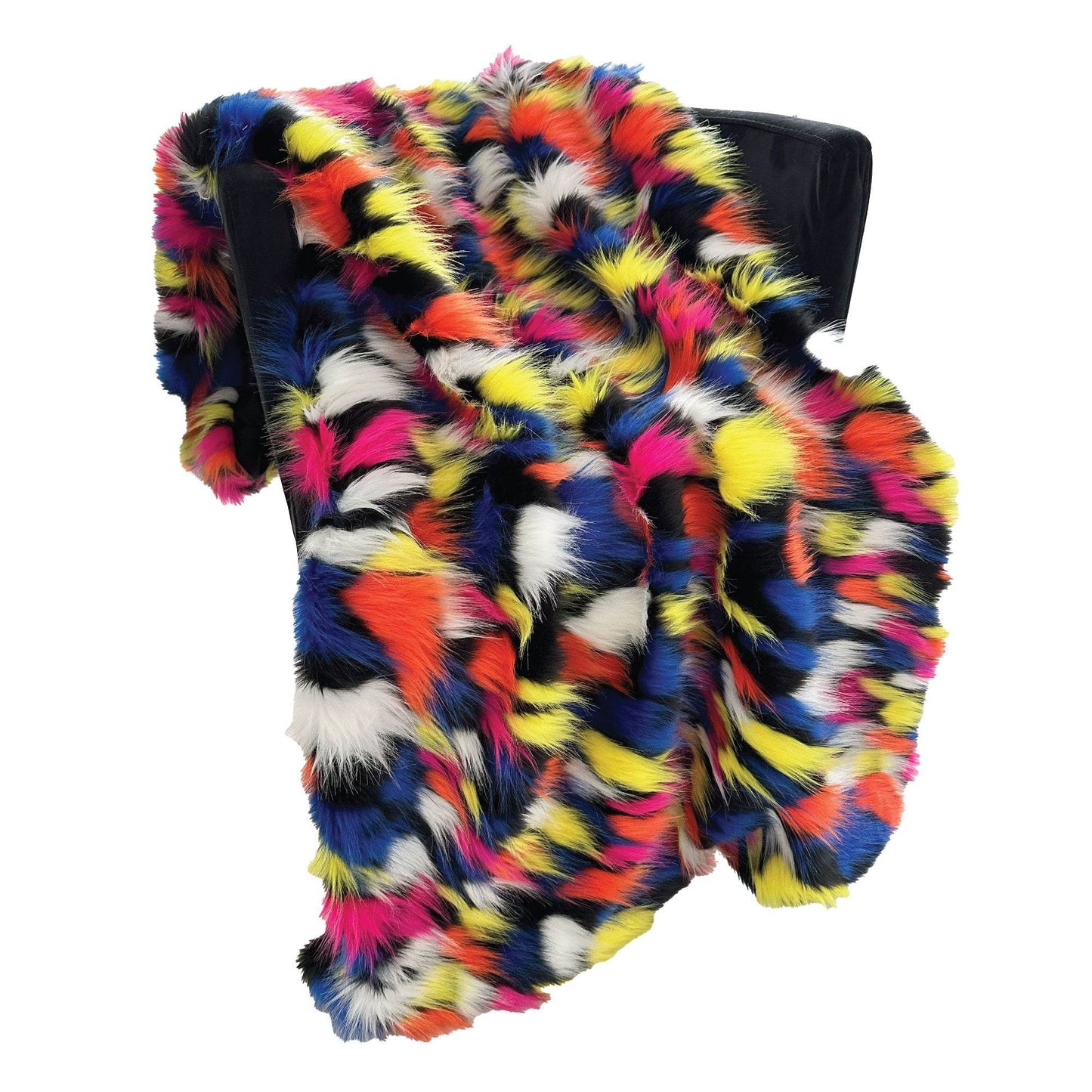 Plutus Purple, Yellow, Black Amazonian Bird Faux Fur Luxury Throw Blanket