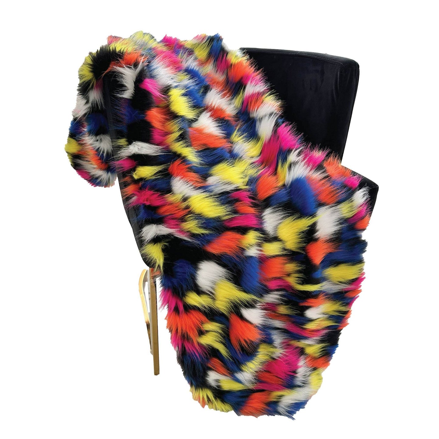Plutus Purple, Yellow, Black Amazonian Bird Faux Fur Luxury Throw Blanket