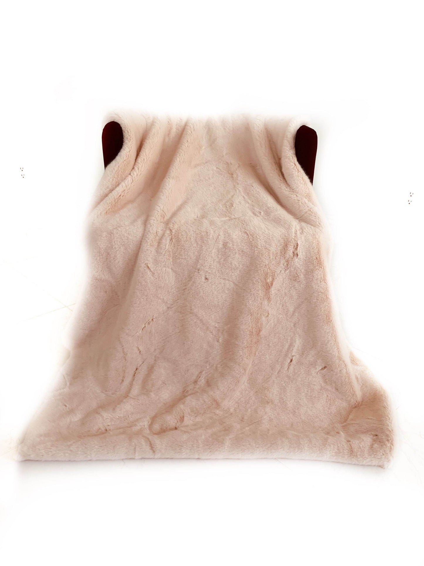 Plutus Pink Plush Faux Fur Luxury Throw Blanket