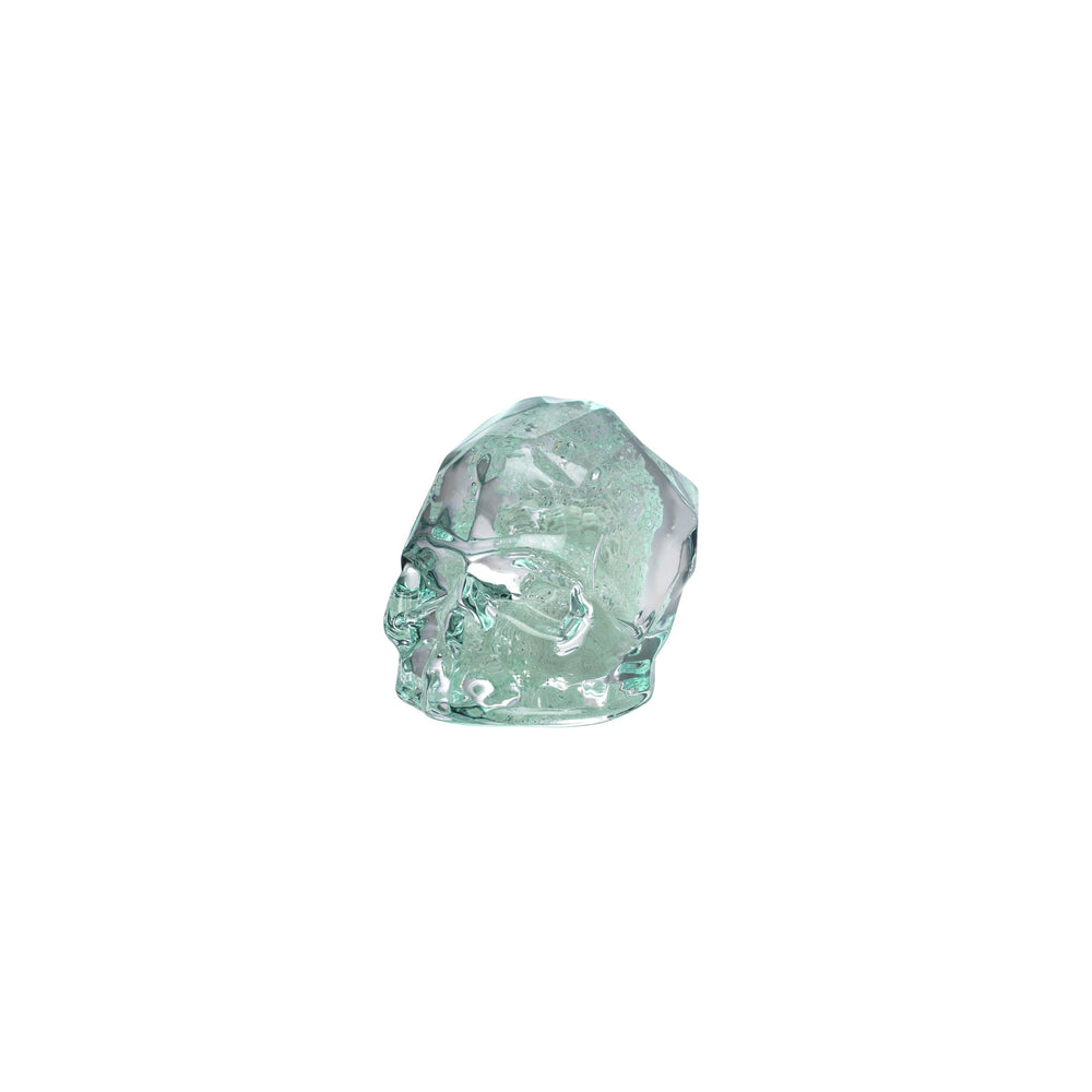Memento Mori Faceted Skull Luminous Green Small