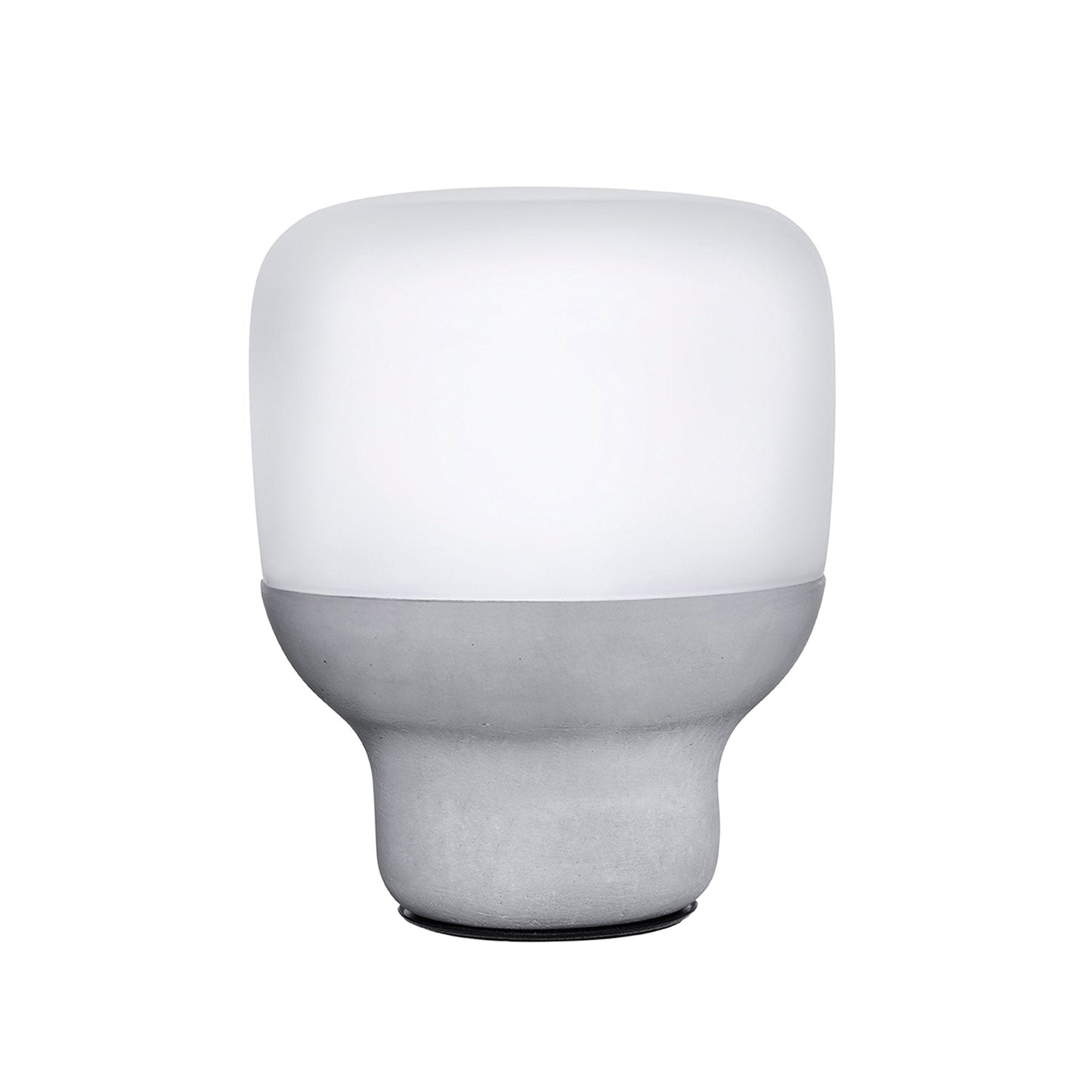 Smooth Lamp in Opaque Glass with Stone Base