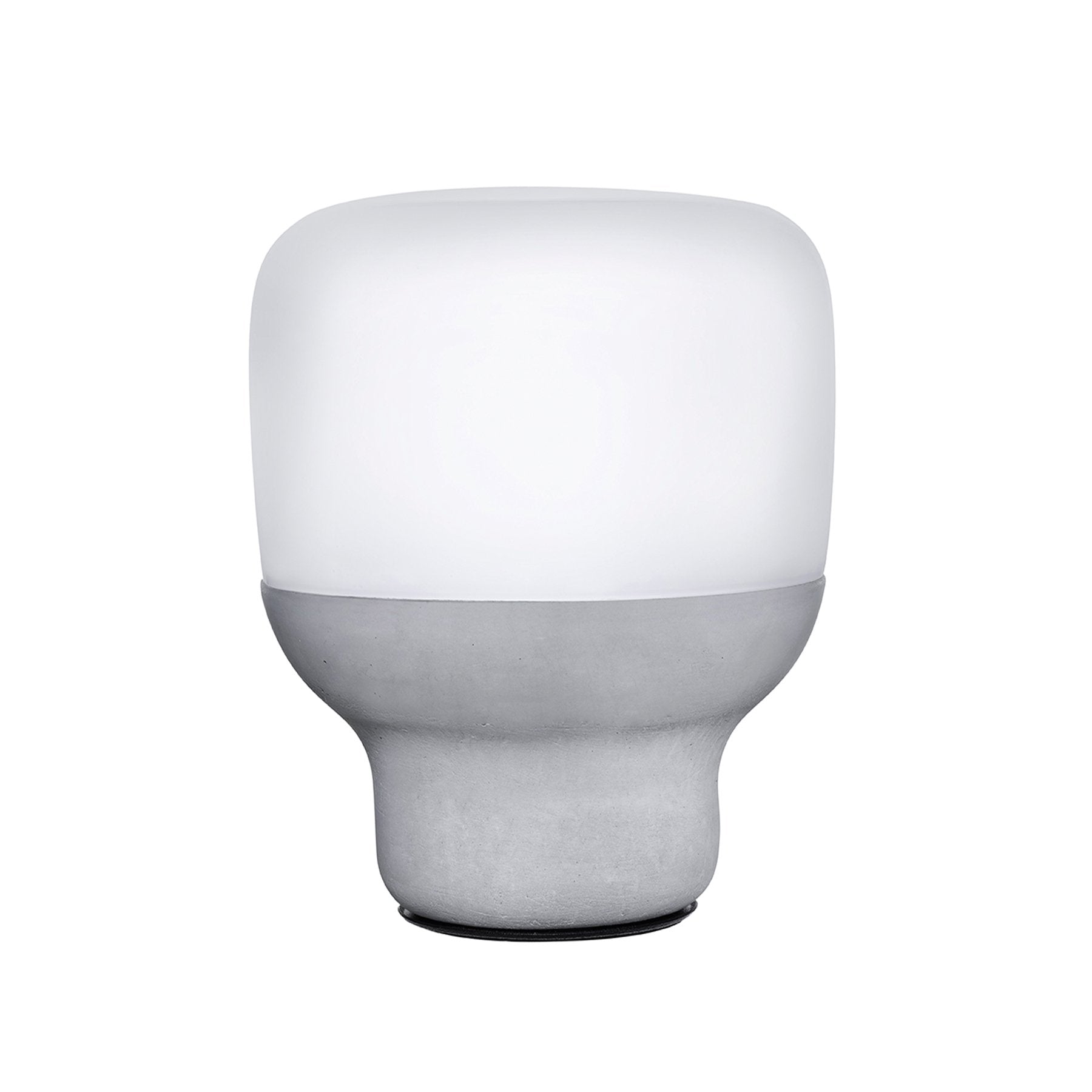 Smooth Lamp in Opaque Glass with Stone Base