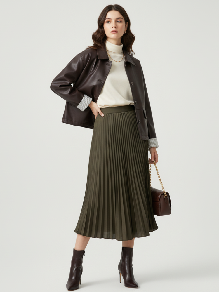 Retro PU Leather Jacket For Women, Brooklyn Heights, BYMANYC New York.