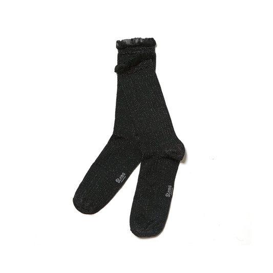 Soft Ruffle Metallic Socks
