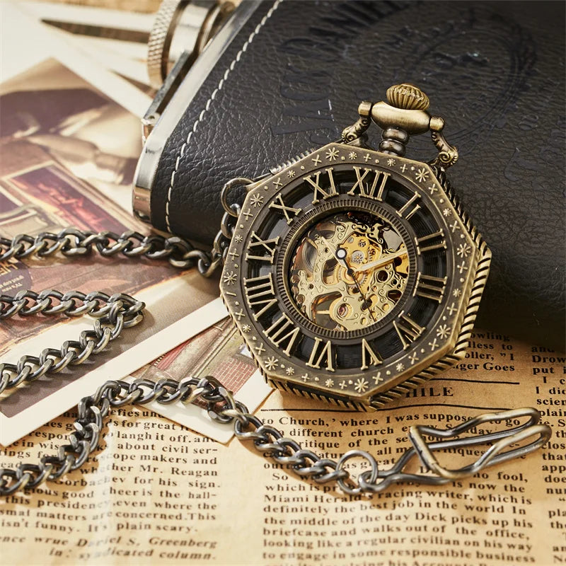 Hexagonal Skeleton Mechanical Pocket Watch™