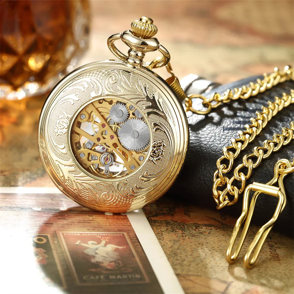 Luxury Gold Skeleton Mechanical Pocket Watch™