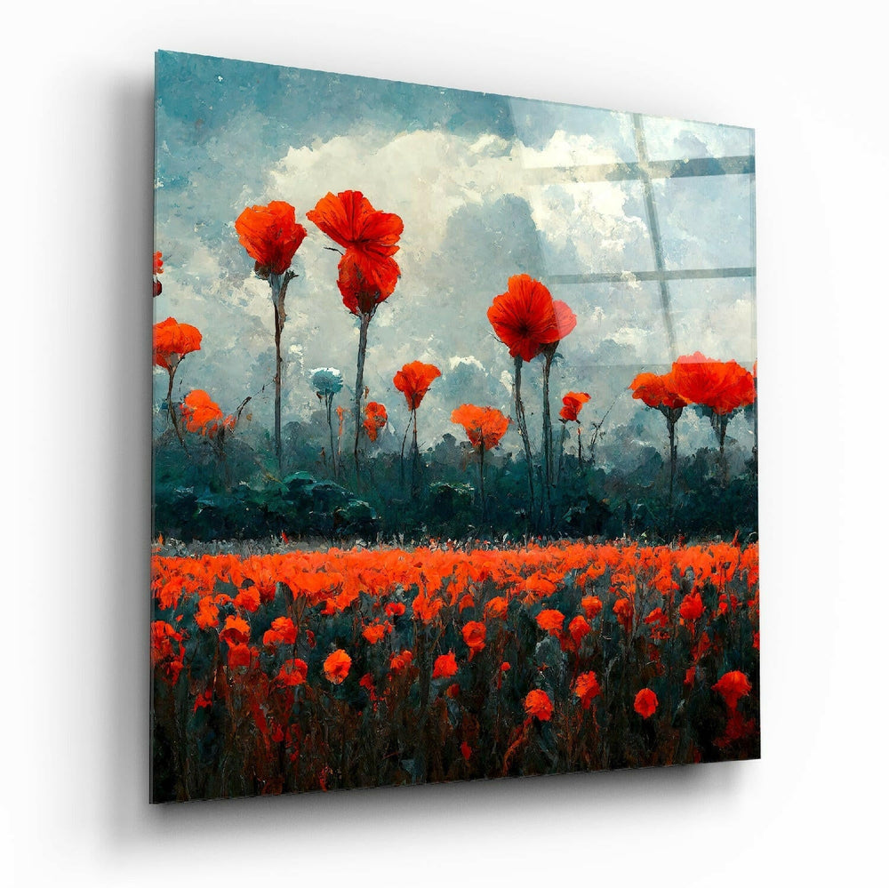 Poppy Glass Wall Art  || Designer Collection
