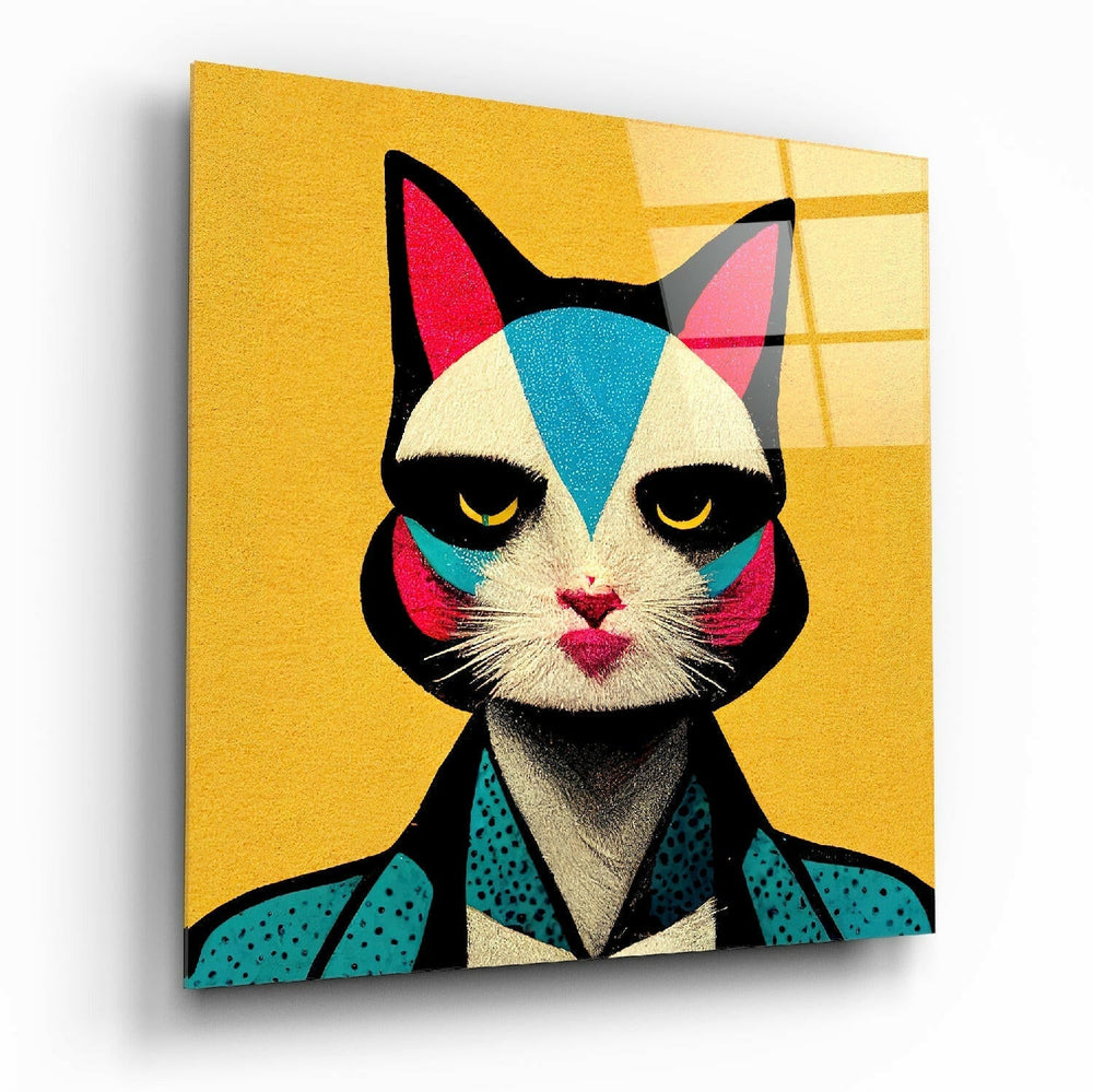 Ms. Cat Glass Wall Art  || Designer Collection