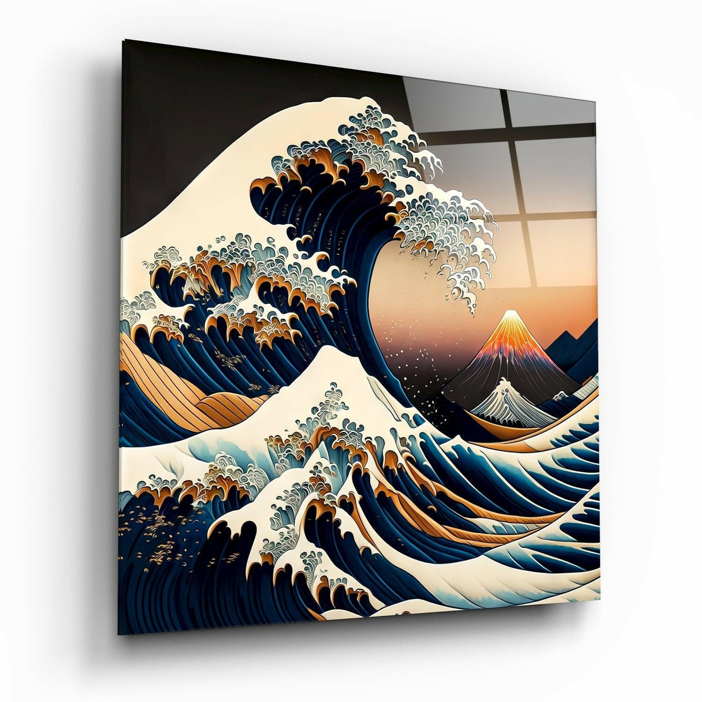 Waves Glass Wall Art || Designer Collection