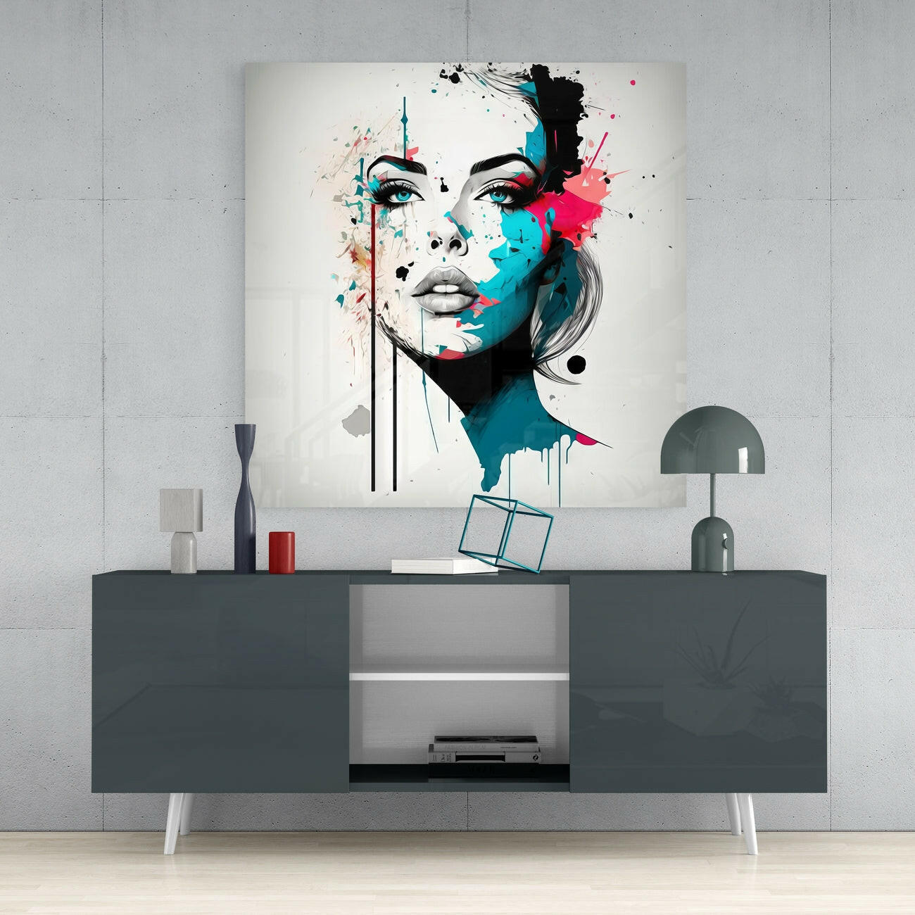 Woman Glass Wall Art || Designer Collection