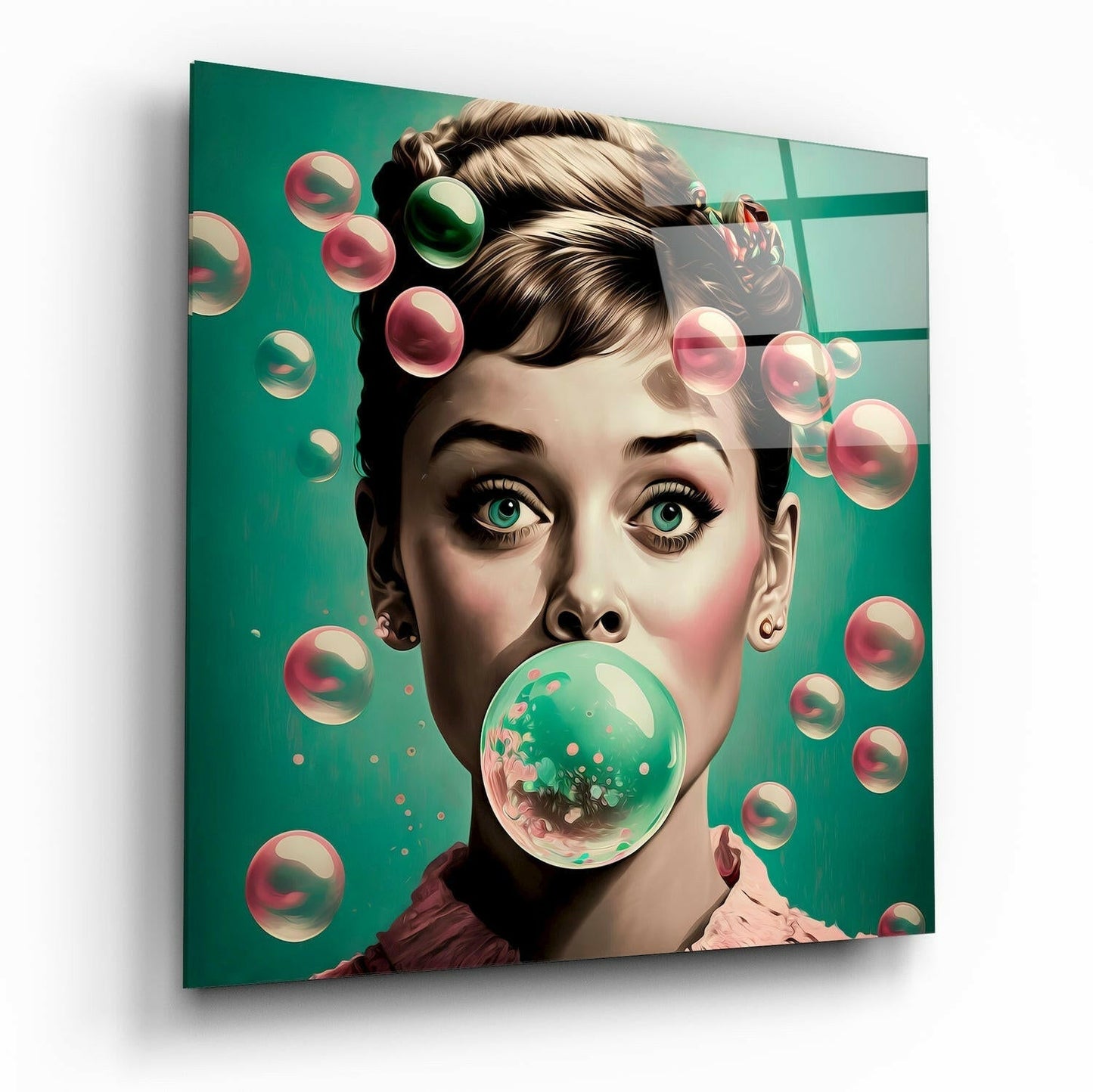 Audrey Hepburn Glass Wall Art || Designers Collection