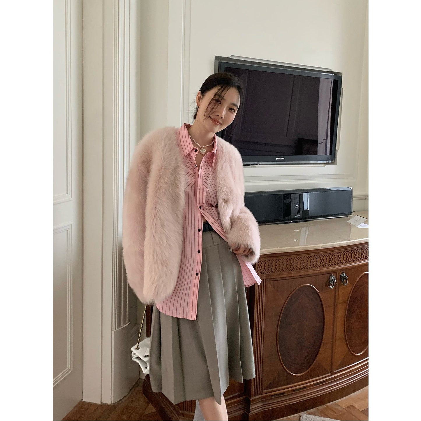 Babylon Phantom Nights Tuscan Sheepskin Pink Coat