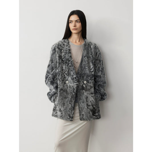 Blizzard Urban Luxury Two-Color Buff Lamb Coat