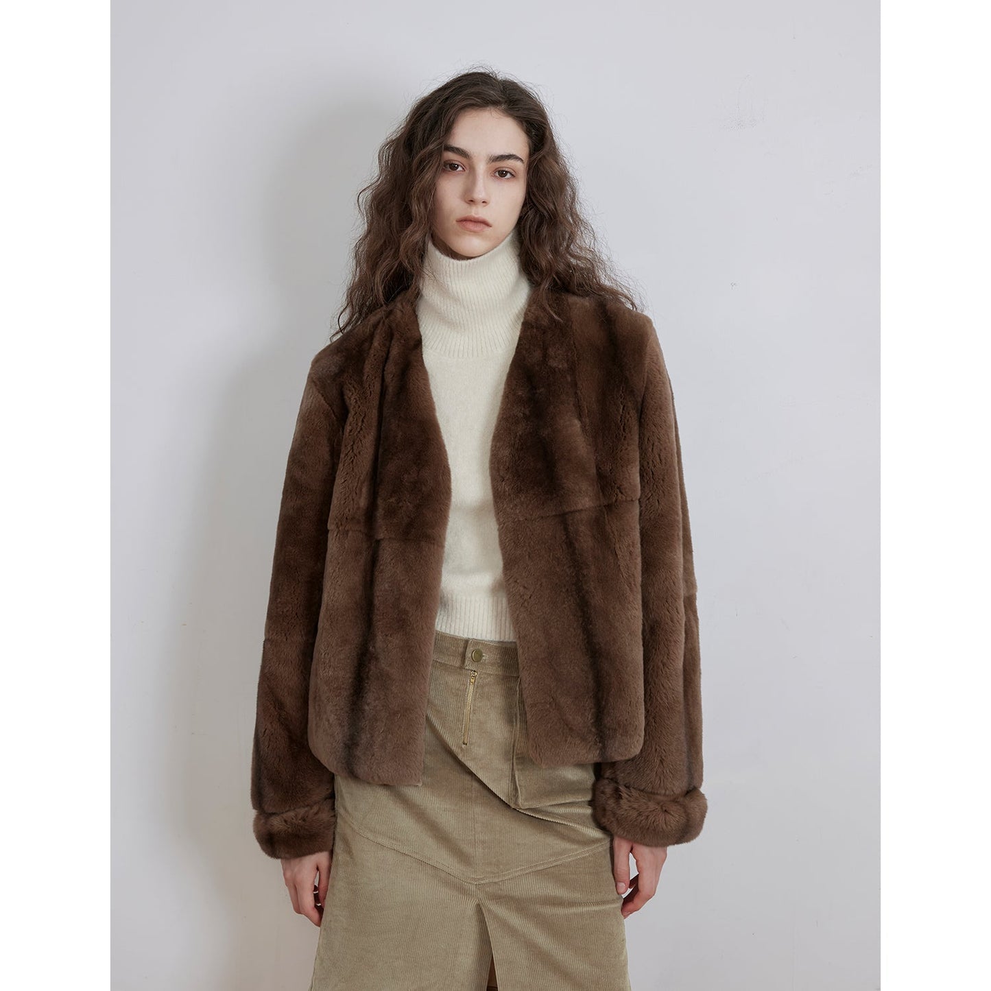 Margaret Mid-Century Style Rex Rabbit Coat
