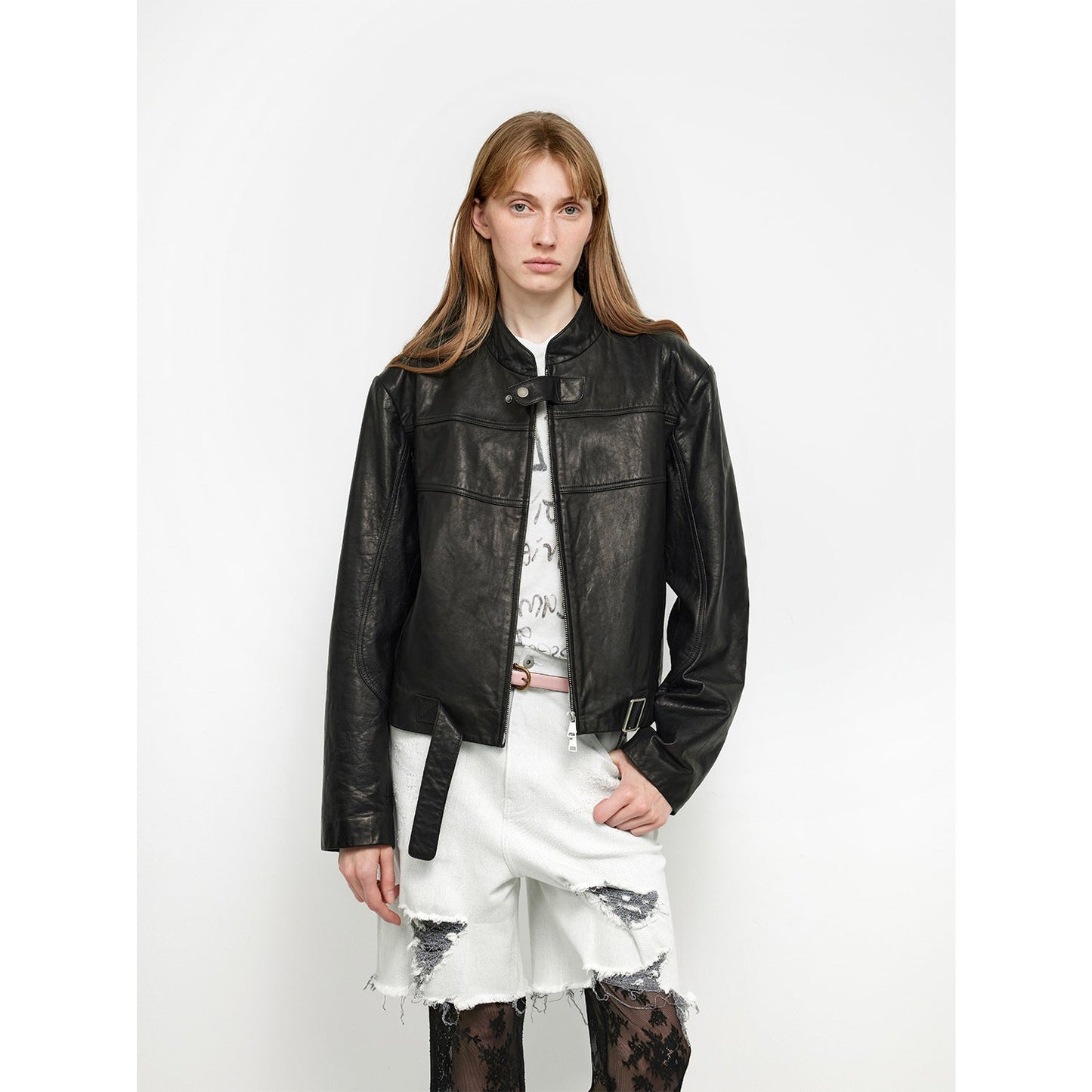Caramel Mountain Retro Sheepskin Motorcycle Jacket