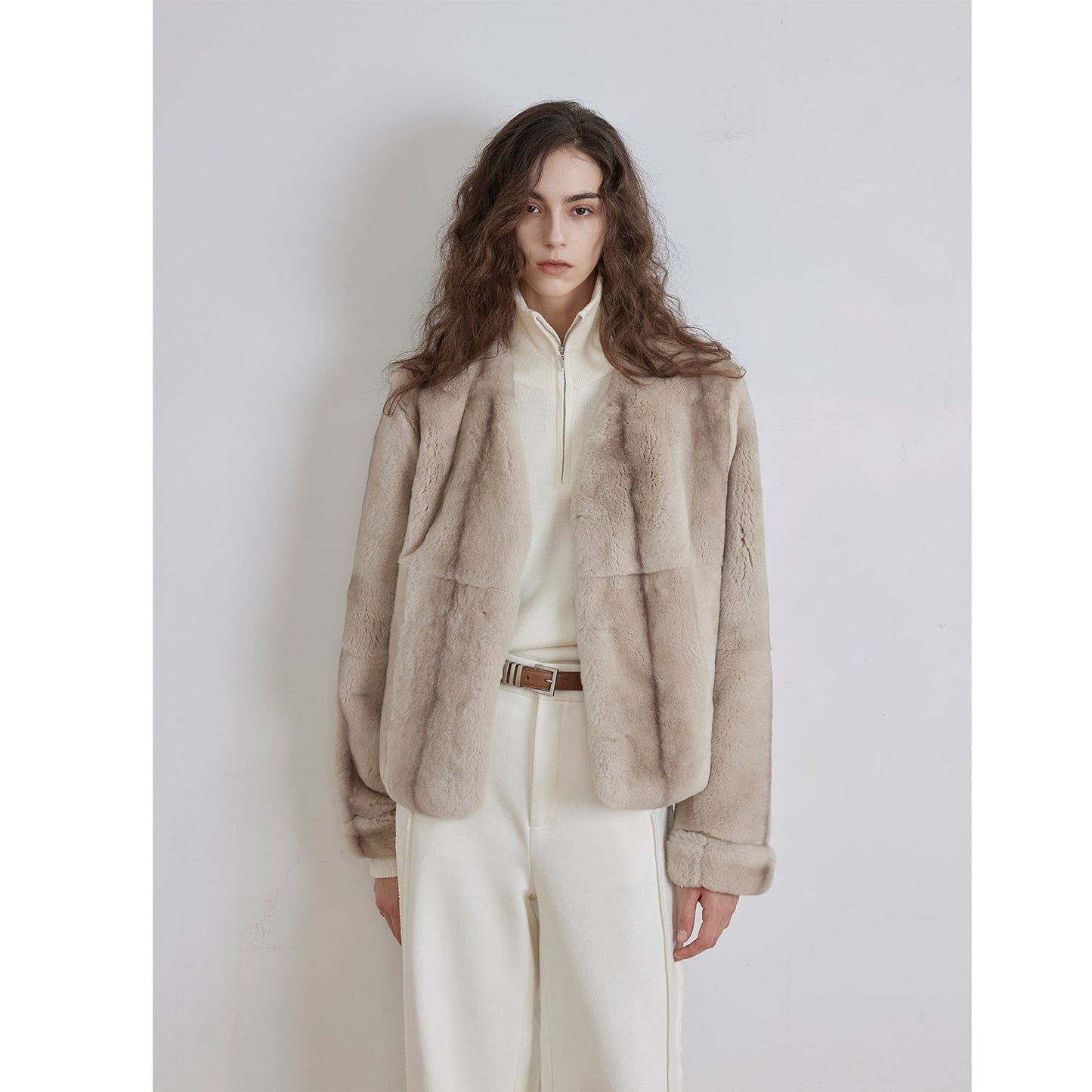 Margaret Mid-Century Style Rex Rabbit Coat