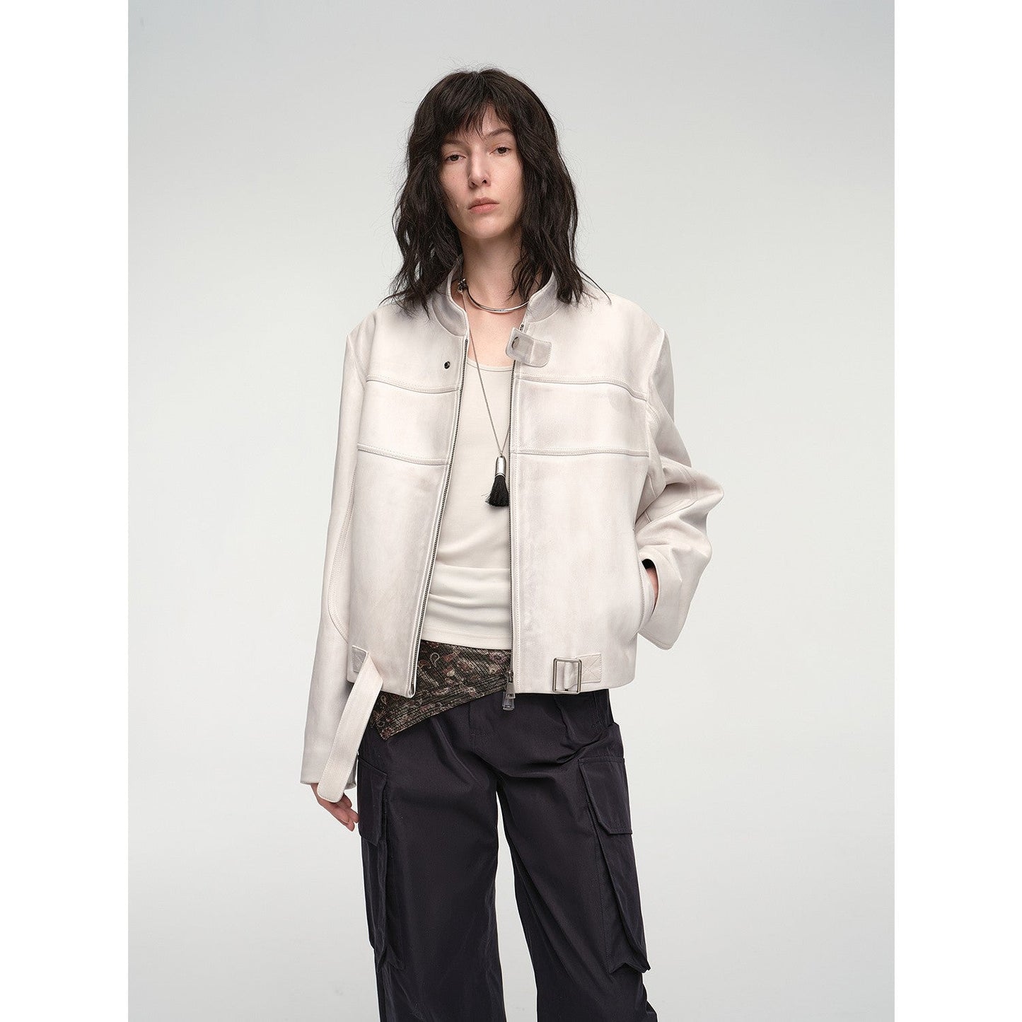 Caramel Mountain Retro Sheepskin Motorcycle Jacket