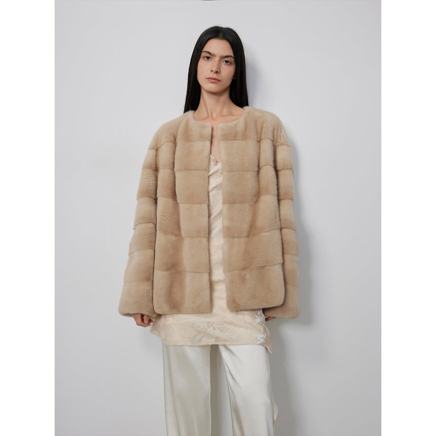 Vintage Clock Velvet Mink Fur Coat