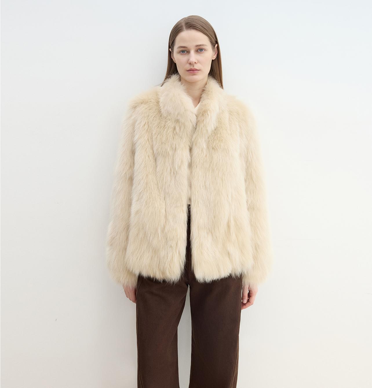 "Long Nocturne" Imported Fox Fur Retro Short Coat