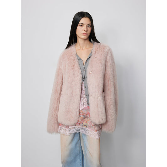 Babylon Phantom Nights Tuscan Sheepskin Pink Coat