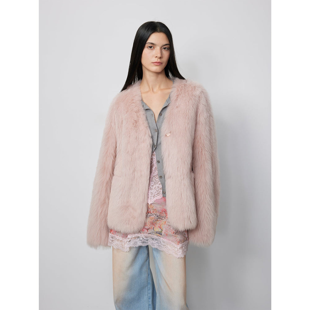 Babylon Phantom Nights Tuscan Sheepskin Pink Coat