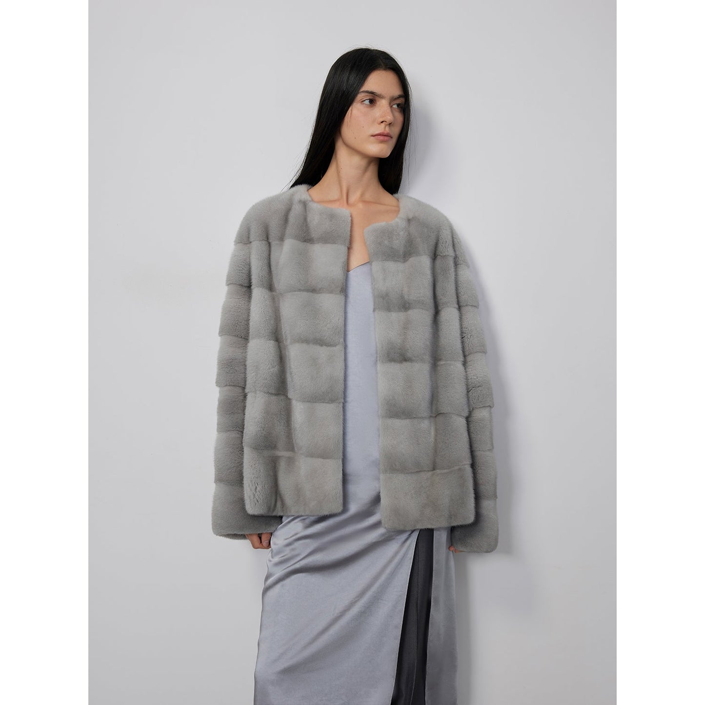 Vintage Clock Velvet Mink Fur Coat